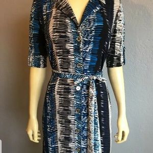 Dana Buchman wrap print dress M